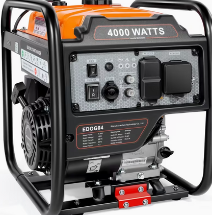 Generador Portátil, 4000W de Alta Potencia, Cuatro Tiempos,